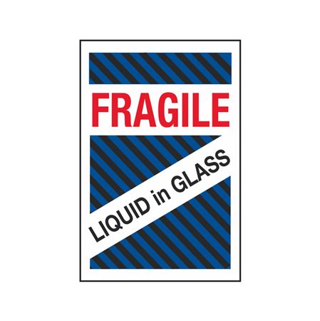 Fragile Liquid in Glass - Shipping Label