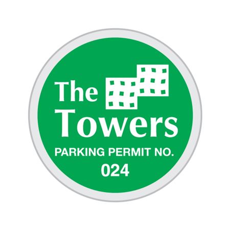 Numbered Custom Parking Permits - Circle 3 x 3