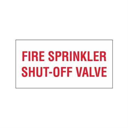 Fire Sprinkler Shut-Off Valve - Vinyl Decal - 10 x 14