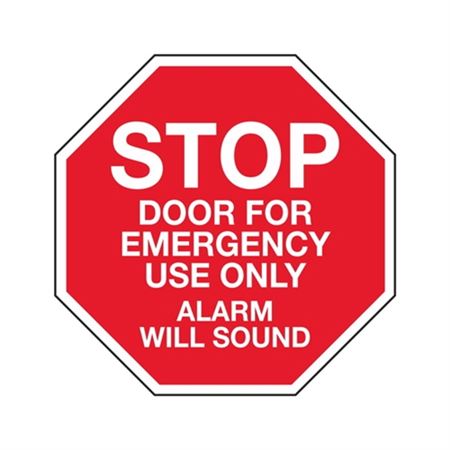 Door For Emergency Use Only Alarm Will  Sound - Vinyl Marker