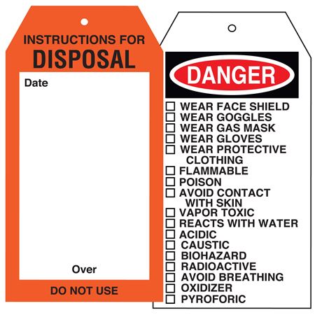 Chemical Instruction Tag - Disposal