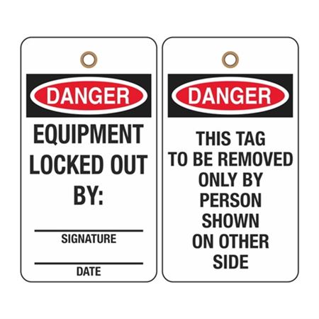 Danger Equipment Locked Out By Tag