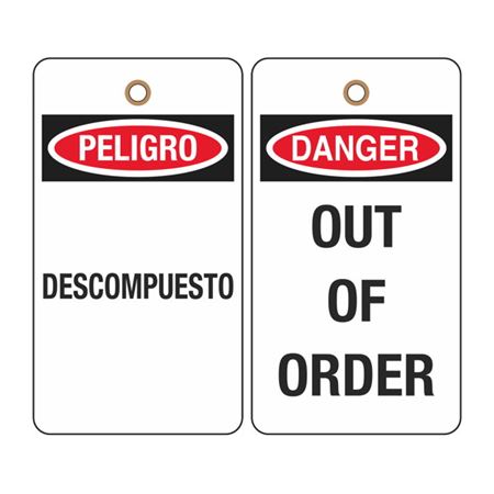 Danger Out of Order (Bilingual) Tag