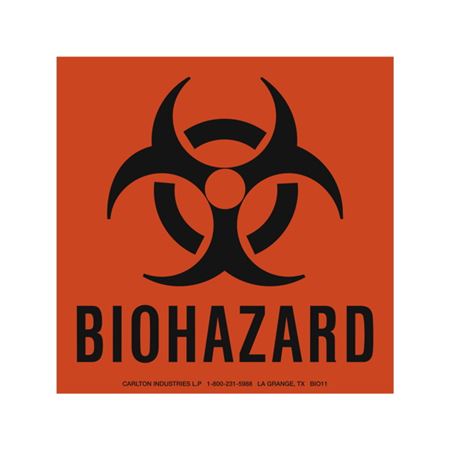 Biohazard Warning Labels - Paperstock Roll - 6 x 6