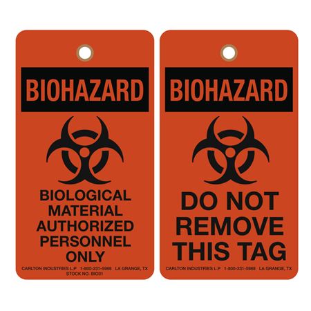 Biohazard Bio Material Authorized Personnel Only Tag