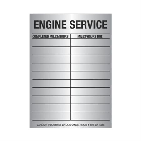 Engine Service Tags -  2 1/2 x 3 1/2