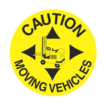 Anti-Slip Floor Decals - Caution Moving Vehicles
