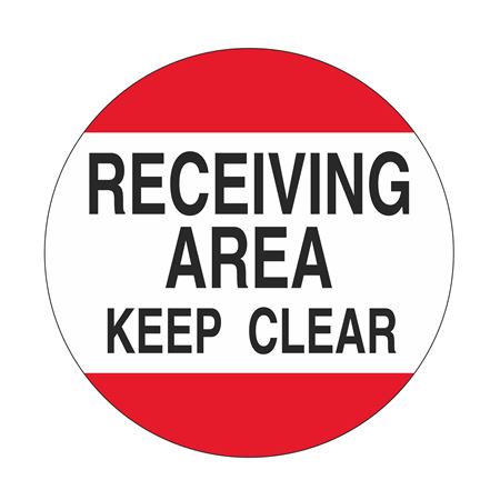 Anti-Slip Floor Decal - Receiving Area Keep Clear
