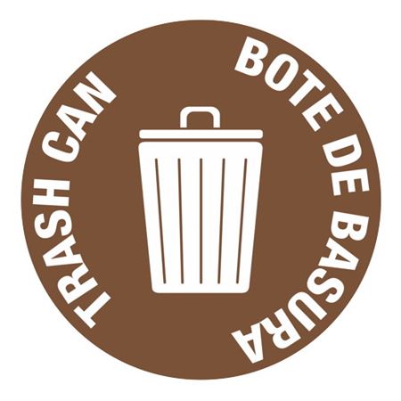Anti-Slip Floor Decals - Trash Can/Bote De Basura