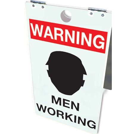 Warning Men Working 12" x 20" Floor Stand