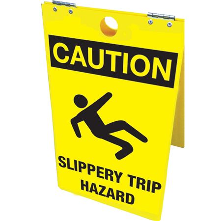 Caution Slippery Trip Hazard 12" x 20" Floor Stand