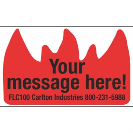 Flame Labels - Custom Flame Label 1 1/2 x 2 3/8