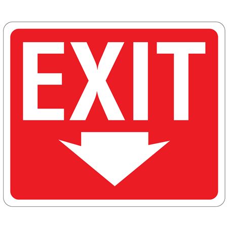 EXIT Down Arrow Sign