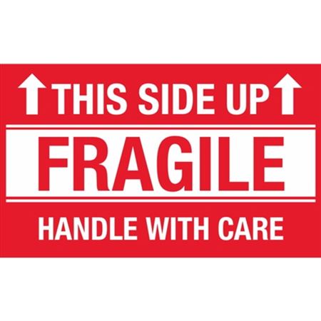 This Side Up Fragile Handle With Care - 3 x 5