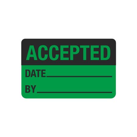 Calibration Hot Labels - Accepted Date/By - 1  1/2 x 2 3/8