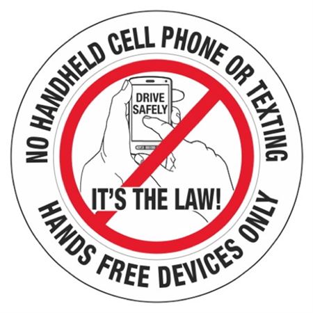 No Handheld Cell Phone/Texting Its the Law! - Decal