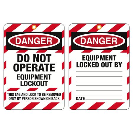 Jumbo Safety Tags Do Not Operate Equipment Lockout