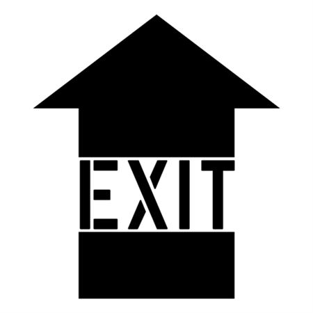 Exit Arrow Up Stencil - 2' x 2'