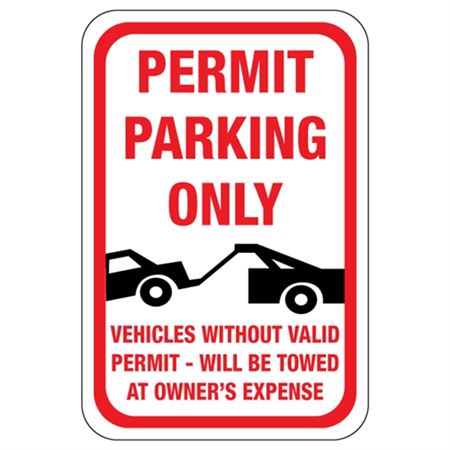 Permit Parking Only Sign 12" x 18"