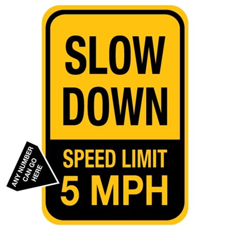 Slow Down Speed Limit ___ MPH Sign 12" x 18"