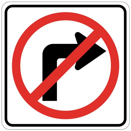 No Right Turn (Graphic) Engineer Grade Reflective Sign 24"x24"