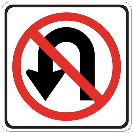 No U Turn (Graphic) - Engineer Grade Reflective Sign 24" x 24"