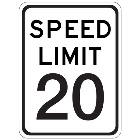Speed Limit 20 Sign 18" x 24"