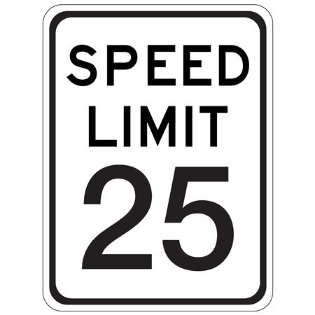Speed Limit 25 Sign 18" x 24"