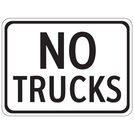 No Trucks Sign 18" x 24"
