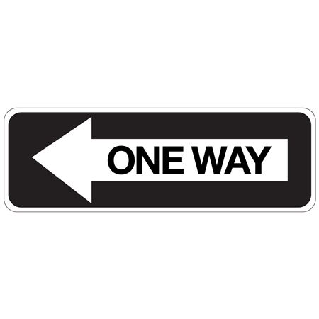 One Way (Left Arrow) - Engineer Grade Reflective Sign 12" x 36"
