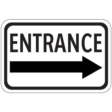 Entrance Arrow - Right - Engineer Grade Reflective 12" x 18"