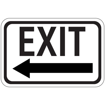 Exit Left Arrow Engineer Grade Reflective Sign 12" x 18"