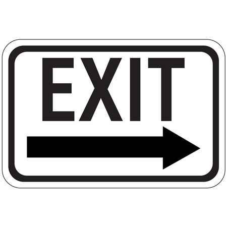 Exit Right Arrow Engineer Grade Reflective Sign 12" x 18"