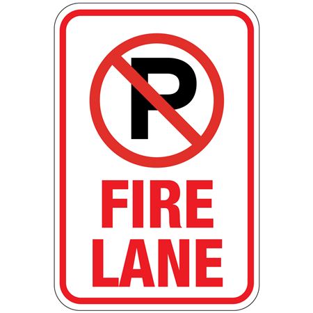No Parking (Graphic) Fire Lane Sign 12" x 18"