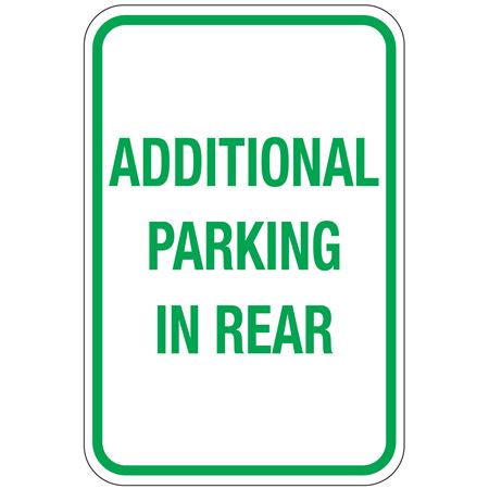 Additional Parking In Rear Sign 12x18