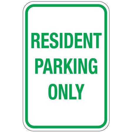 Resident Parking Only Sign 12x18