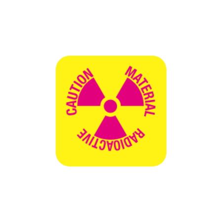 Caution Radioactive - Material Paperstock Label 1"