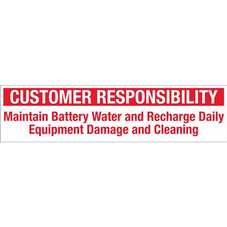 Customer Responsibility Decal - Large 12 x 3