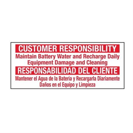Customer Responsibility/Bilingual - Service Decal