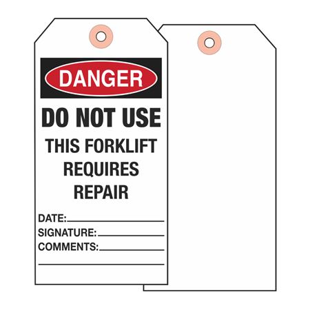 Danger Do Not Use This Forklift  - Cardstock 2 7/8 x 5 3/4
