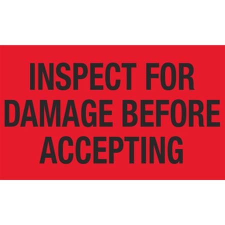Inspect For Damage Before Accepting - Handling Label
