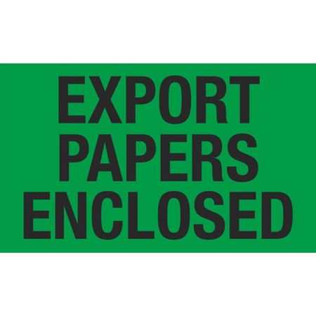 Export Papers Enclosed - Handling Label