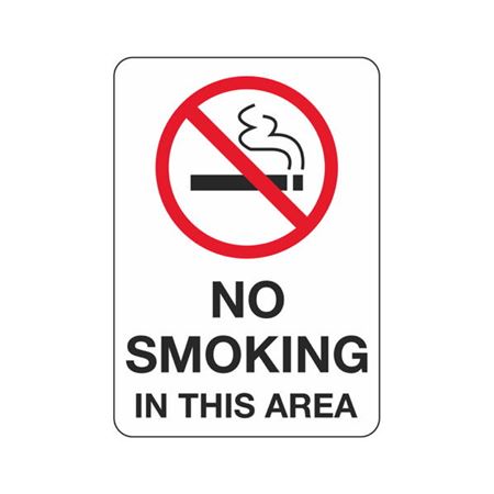 No Smoking in This Area - 7" x 10" Polyethylene Sign
