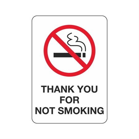Thank You For Not Smoking - 7" x 10" Polyethylene Sign