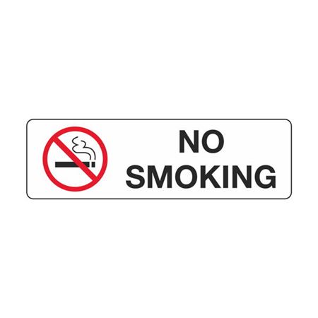 No Smoking - 3" x 10" Polyethylene Sign
