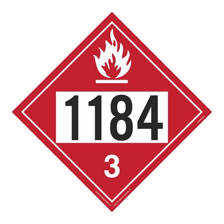 UN#1184 Flammable Stock Numbered Placard