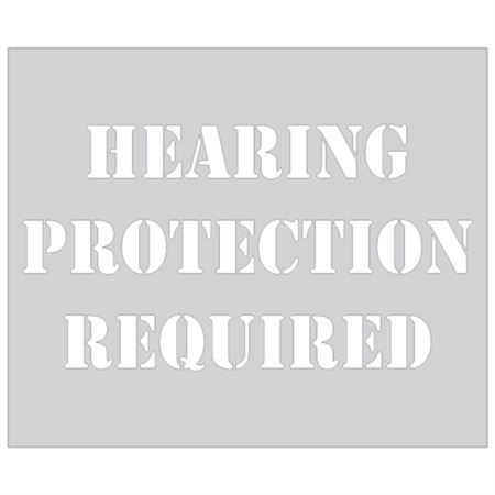 Hearing Protection Required Stencil - 10 x 12