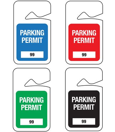 Stock Numbered Rearview Mirror Parking Permit Hanging Tags 2 7/8x4 7/8 ...