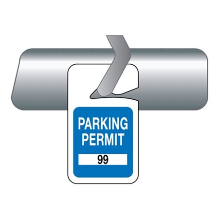 Stock Numbered Rearview Mirror Parking Permit Hanging Tags 2 7/8x4 7/8 ...