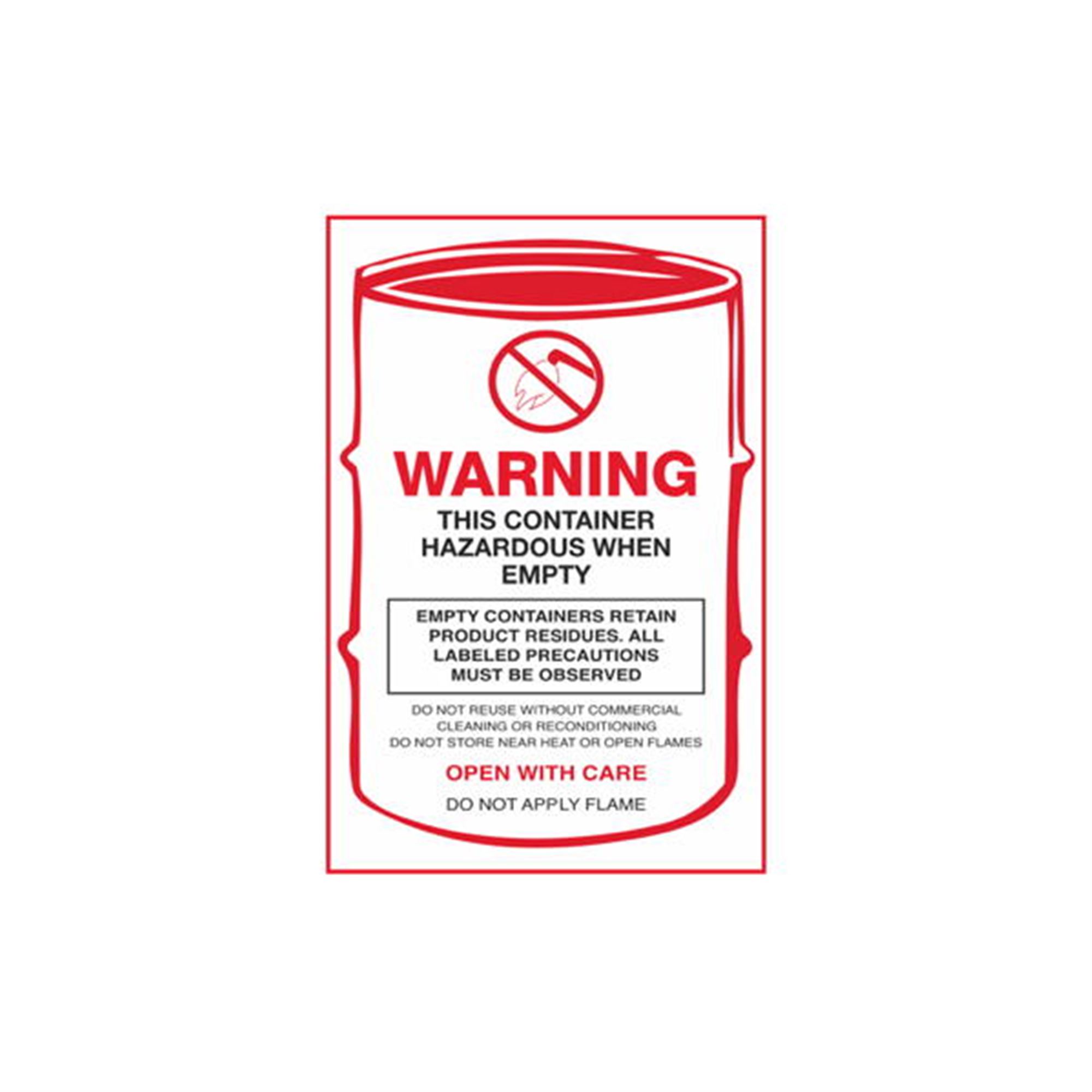 Assorted HazWaste Labels Warning This Container Hazardous When Empty